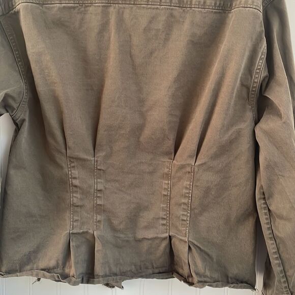 Current/Elliott women’s button up top / light jacket olive green‎ raw edge 2/M - Picture 7 of 15